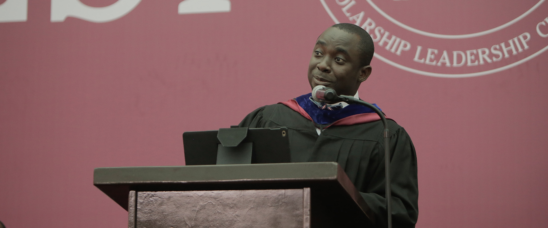 <p>Guest Speaker, Mike Nyinaku, tells Graduating class to persevere through life</p>